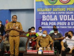 Seleksi Atlet Voli Kutim Hadapi Pra-Porprov, Kasmidi Harap PBVSI Menjaring Bakat Tiap Kecamatan