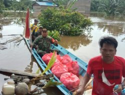 Desa Marah Haloq Direndam Banjir hingga 5 Meter, Babinsa Bantu Distribusi Makanan ke Rumah Korban