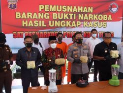 Sabu 4 kg dan 500 Pil Ekstasi Dimusnahkan SatResnarkoba Polres Kutim bersama Bupati-Wabup