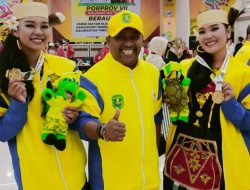Duet Tradisional Dance Agung-Adelia Pecahkan Emas Perdana Cabor Dance Sport Kutim