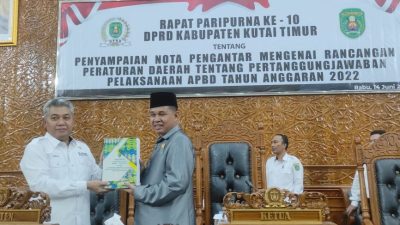 LKPJ Pemda, Pemkab Kutim Sampaikan Nota Pengantar Pertanggungjawaban Pelaksanaan APBD Tahun 2022