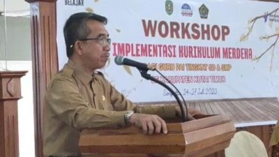 Bupati Kutim Secara Resmi Membuka Kegiatan Workshop Implementasi Kurikulum Merdeka Bagi Guru PAI tingkat SD dan SMP