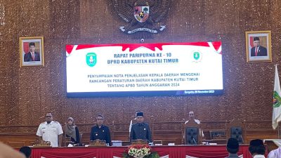 Gelar Paripurna Ke 10, DPRD Kutim Bahas Nota Penjelasan Kepala Daerah APBD TA 2024