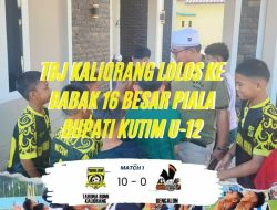 TBJ Kaliorang Lolos ke 16 Besar Piala Bupati Kutim U-12, Adi Sutianto : “Mentalitasnya perlu diacungi jempol.”