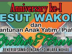 Anniversary ke-1 Pesut Wakom Beri Santunan Kepada Anak Yatim 