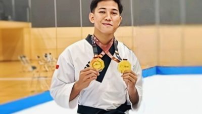Atlet Polres Kutim Bripda Gabriel Raih 2  Emas di Kejuaraan Internasional WATA Open Taekwondo Championship 2026 